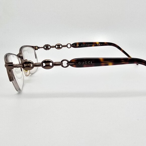 Gucci GG4237 CBX Chocolate Tortoise Semi Rimless Eyeglasses Frame Italy 52mm - Picture 3 of 13